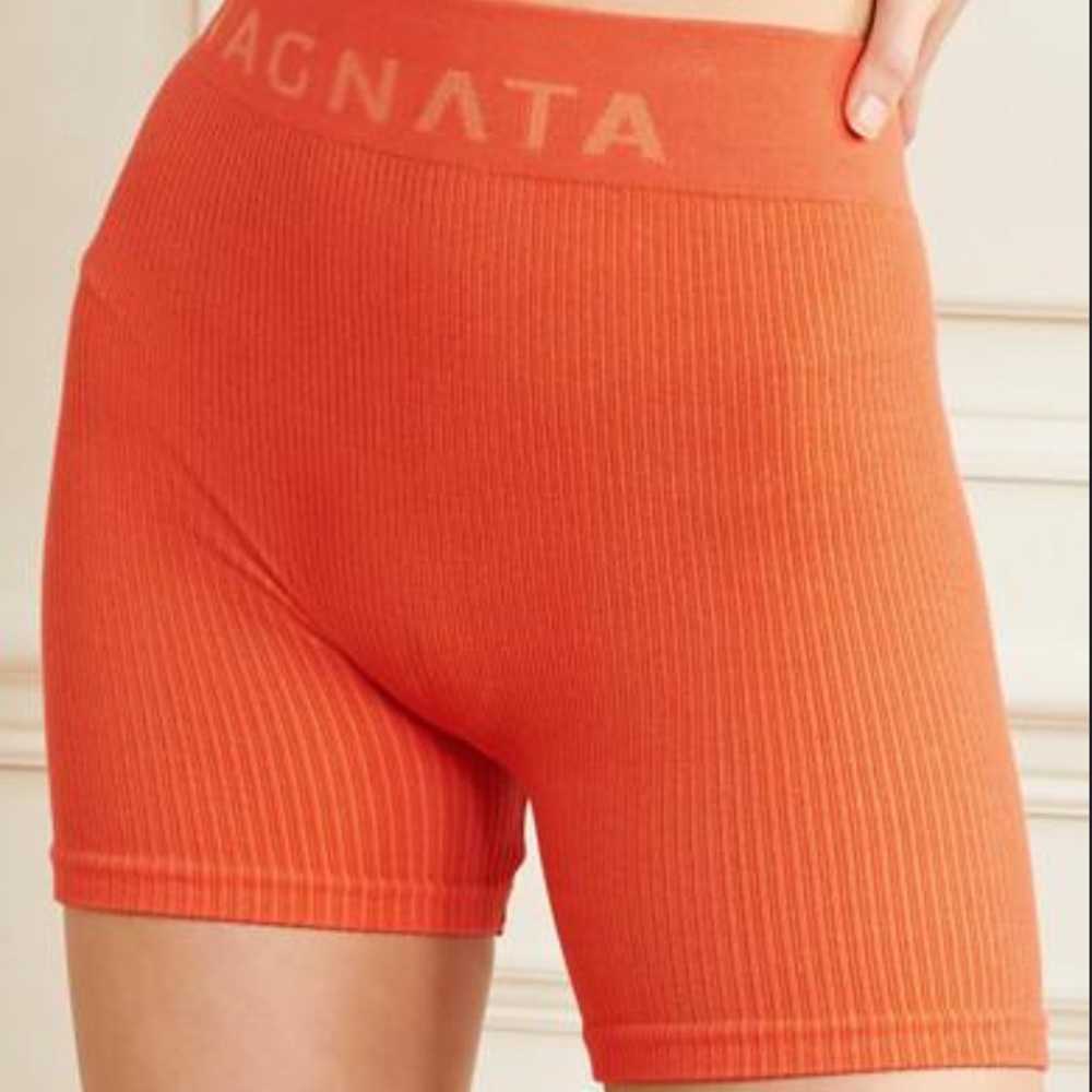 Nagnata bike shorts - balati ribbed shorts in orange